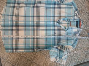 Men's Blue Checked Short Sleeve Shirt