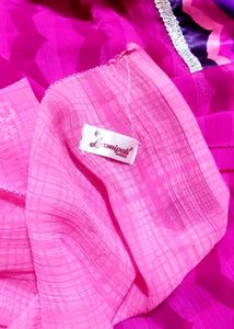 Satin Border Saree With Blouse