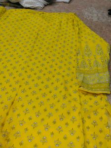 Vibrant Yellow Printed Kurta