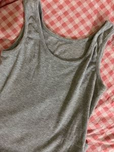 Grey Ribbed Tank Top