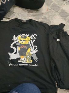 Black T-shirt and shorts set