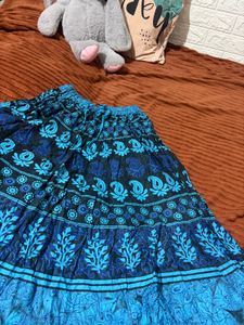 Blue and black ethnic skirt 30 inch length