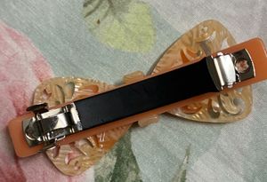 Peach Bow Hair Clip