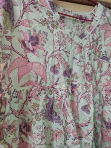 Floral Short Kurti | 100% Cotton | Bust 44 Inches