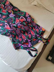 Vibrant Heart Print Maxi Dress