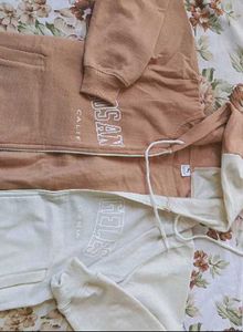 Two-Tone Graphic Zip-Up Hoodie