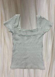 Striped Square Neck Top