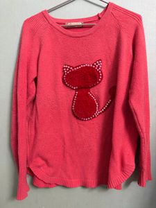 Cute Pink Cat Sweater