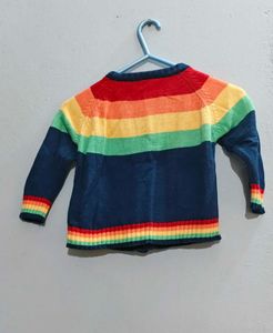 Rainbow Striped Baby Cardigan