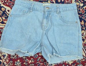 Light Wash Denim Cut-Off Shorts