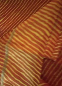 Orange Striped Leheria Georgette Saree