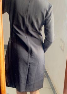 Chic Black Sheath Dress with Silver Trim