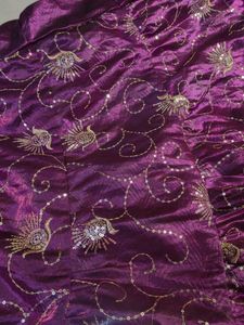 Vibrant Purple Embroidered Ethnic Skirt