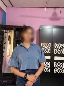 Blue Puff Sleeve Top