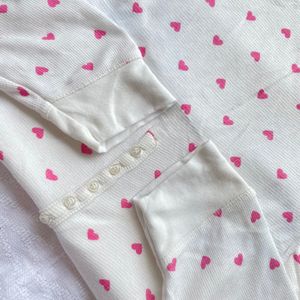 High Quality Branded Pink Hearts White Y2k Top Or Dress