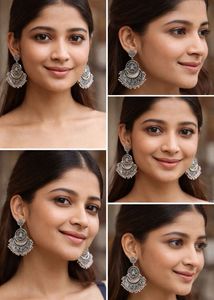 Exquisite Oxidized Silver Statement Earrings