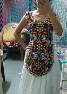 Embroidered blouse  with Mirror Work