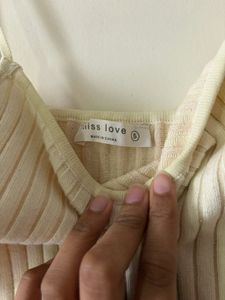 Cream Ribbed Knit Camisole