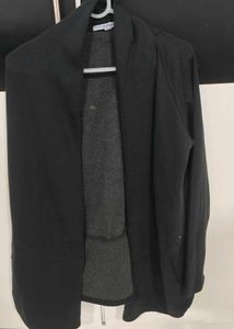 Comfortable Black Open Front Cardigan