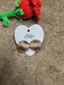 Textured Dome Rose Gold Earrings
