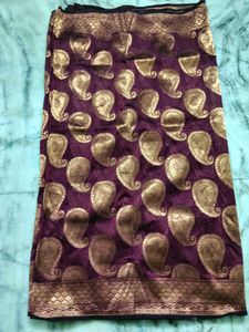 Elegant Purple Paisley Saree