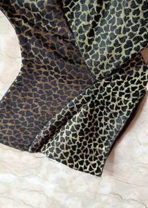 Elegant Black &amp; Gold Brocade Blouse