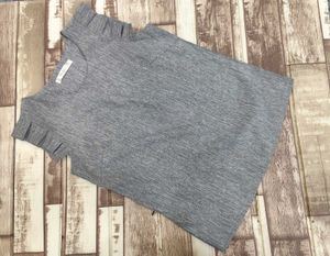 Korea Grey Flutter Sleeve Top