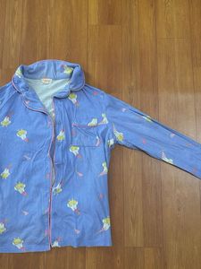 Cute Blue Ice Cream Print Pajama Top