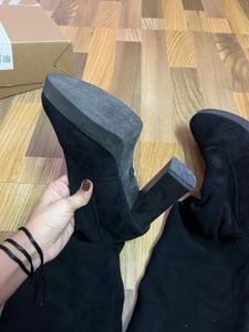 Black Over The Knee Boots | Thigh High Heeled Boot