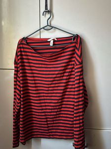 H&amp;M Striped Boat Neck Top