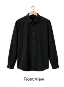Classic Black Long Sleeve Button-Up Shirt. Size= M