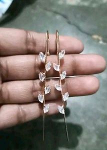 Elegant Leaf Design Ear Climbers