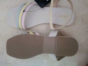 Pastel Striped Flat Sandals