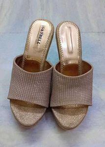 Sparkling Gold Wedge Heels