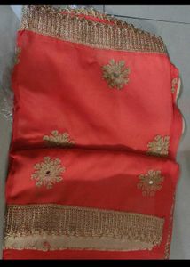 heavy embroidered party wear saree new with tag