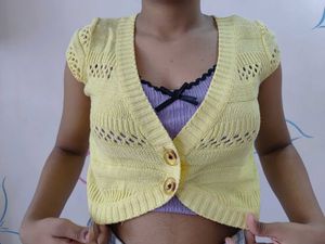 Cute Yellow Knit Cardigan