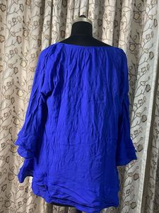 Vibrant Blue Layered Kurta Top