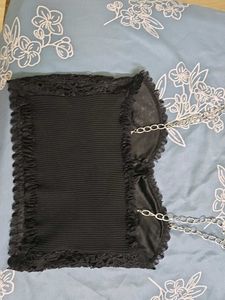 y2k Lace Bralette with Chain Detail