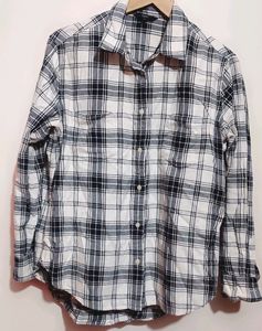 Black & White Check Print Shirt For Girl Or Woman