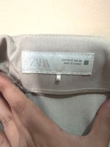 Beige High-Waisted Trousers
