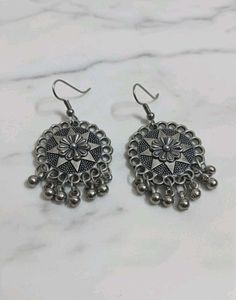 Oxidised Jhumka Earrings