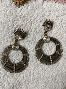 Elegant Peacock &amp; Hoop Earrings Set