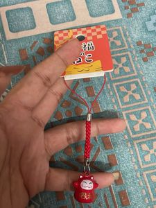 Cute Japanese Daruma Cat Keychain
