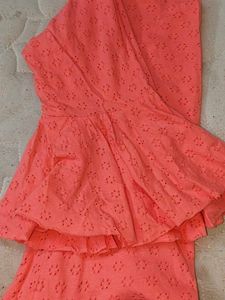 Coral Eyelet T-shirt