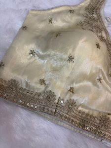 Embroidered Off-white organza Blouse