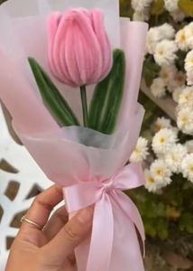 Handmade Pink Tulip Bouquet | Cute Gift
