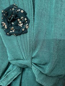Readymade Green Saree with Embellished Blo