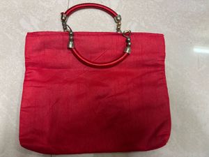 Vibrant Traditional Indian Art Print Silk Handbag