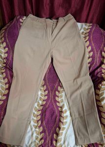 Beige Formal Trousers