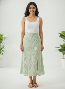 Floral Print High-Waist Skirt